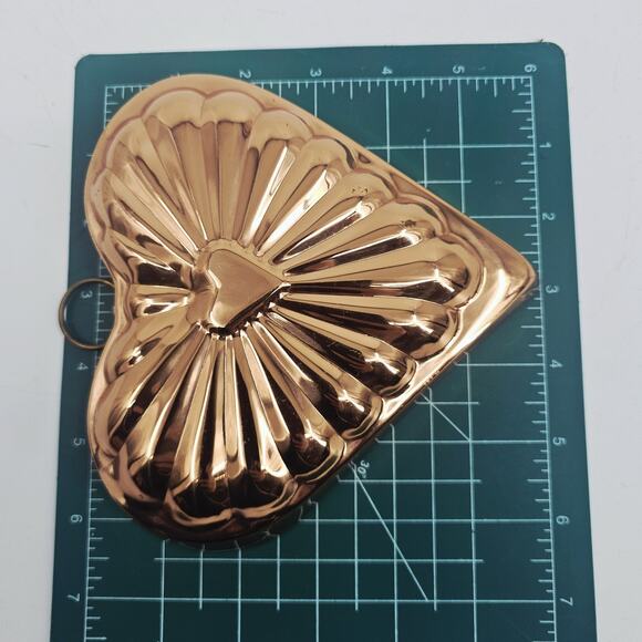 Vintage Copper Heart Shaped Jello Mold Pudding Pan Baking Kitchenware Farmcore - Picture 4 of 5
